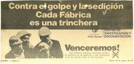 Contra el golpe y la sedición Cada Fábrica es una trinchera