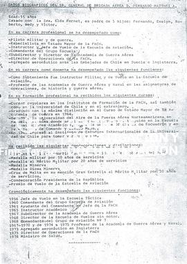 Datos biográficos Fernando Matthei