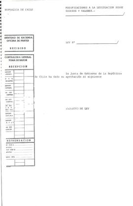 Modificación a la Legislación sobre Seguros y Valores