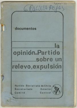 Folleto de la Dirección del Partido Socialista de Chile, titulado Documentos: la opinión del Part...