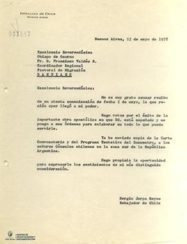 Carta de Sergio Onofre Jarpa a Francisco Valdés Subercaseaux