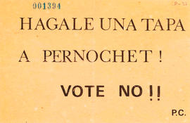Panfleto propagandístico del Partido Comunista con motivo de apoyo a la campaña del “No” a la dic...