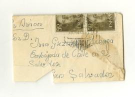 Carta manuscrita y firmada a Juan Guzmán Cruchaga con motivo de agradecimiento ante el obsequio d...