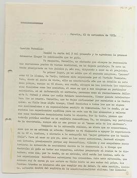 Carta mecanografiada de Gonzalo Izquierdo a Marcello [desconocido] con motivo de entregar un anál...
