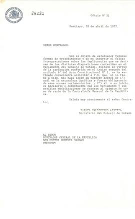 [Solicitud de establecimiento de formas y procedimientos del Secretario del Consejo de Estado]