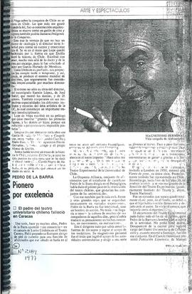 Pedro De La Barra Pionero Por Excelencia