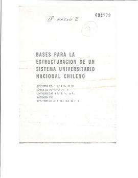 Bases para la estructuración de un sistema universitario nacional chileno