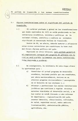 El periodo de transición y las normas constitucionales