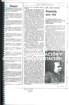 ¡Oh…Siglo Veinte! Empañado, Pero Vital