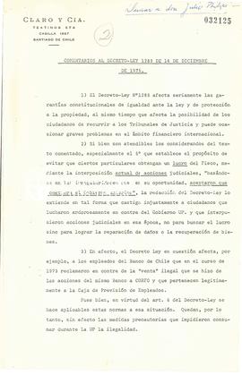 Comentarios al Decreto Ley N°1283