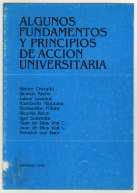 Revista con reflexiones en torno al quehacer universitario, titulada Algunos fundamentos y princi...