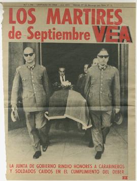 Páginas de Vea de artículo "Los mártires de septiembre", en honor a lo soldados y carab...
