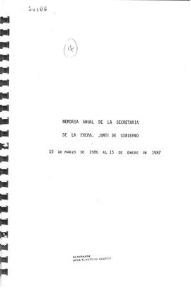 Memoria anual de la Secretaria de la Junta de Gobierno
