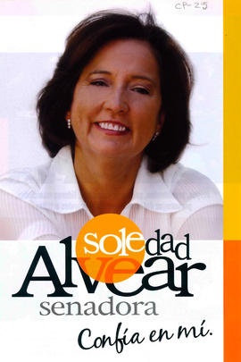Folleto propagandístico de Soledad Alvear para candidata a senadora