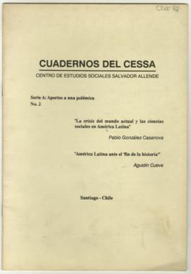 Folleto con artículos de Pablo González Casanova y Agustín Cueva, titulado Cuadernos del Centro d...