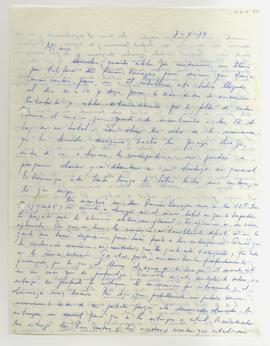 Carta manuscrita y signada por Gonzalo Izquierdo a su cónyuge con motivo de entregar noticias rel...