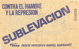 Panfleto "Contra el hambre y la represión, sublevación"