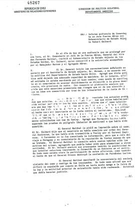 Informe Audiencia de Comandante en Jefe de la Fuerza Aérea con subsecretario Adjunto Robert Gelbard