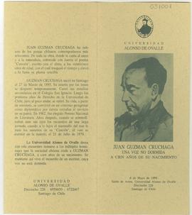 Díptico de la Universidad de Alonso de Ovalle con motivo de la conmemoración de los cien años del...