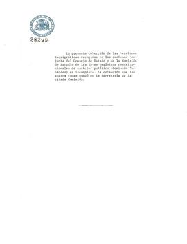 [Documento referente a la colección de versiones taquigráficas de las sesiones del Consejo de Est...