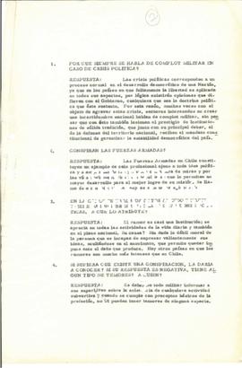[Entrevista sobre posible complot militar en caso de crisis política]