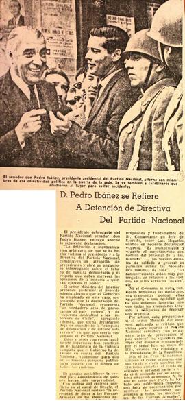 D. Pedro Ibáñez se refiere a detención de directiva del partido nacional