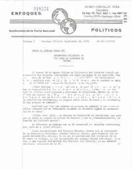 Documentos políticos de hoy para la historia de mañana