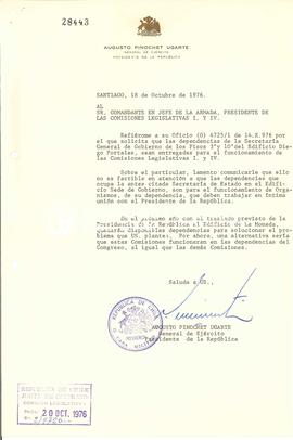[Rechaza solicitud de ceder dependencias de pisos en el edificio Diego Portales]