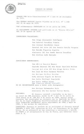 [Resumen de actividades realizadas por el Consejo de Estado]