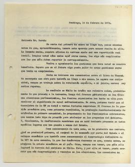 Carta mecanografiada de Gonzalo Izquierdo a Borah [desconocido] con motivo de entregar un análisi...