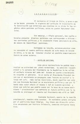 [Análisis del cuadro político de Chile]