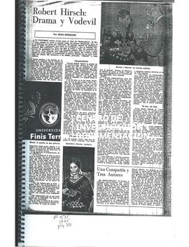 Robert Hirsch: Drama Y Vodevil