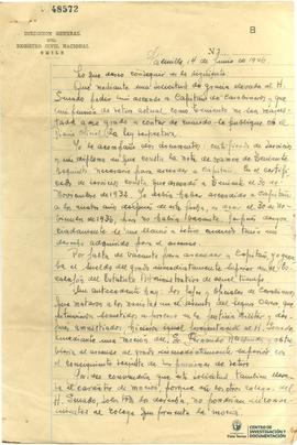 Carta manuscrita con motivo de petición de ascenso a capitán en la institución de Carabineros de ...