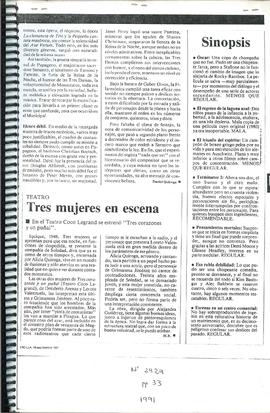 Tres Mujeres En Escena