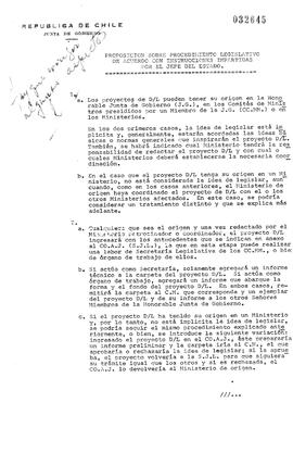 Proposición sobre procedimiento legislativo de acuerdo con instrucciones impartidas por el Jefe d...