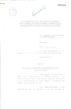Ley Orgánica Constitucional para Municipalidades