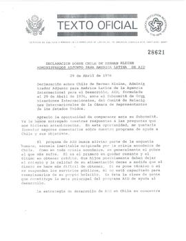Declaración de Herman Kleine, Administrador adjunto para América Latina de la Agencia Internacion...
