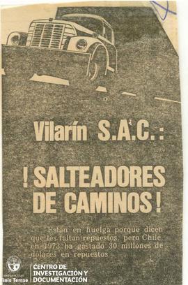 Vilarín S.A.C.: ¡SALTEADORES DE CAMINOS!