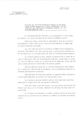 Discurso del ministro Secretario General de Gobierno, señor Alfonso Márquez de la Plata Yrarrázav...