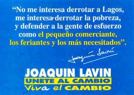 Folleto de propaganda política de Joaquín Lavín