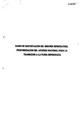 [Presenta las bases para la transición a un régimen democrático]