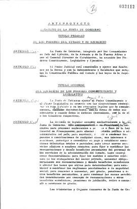 Anteproyecto Estatuto de la Junta de Gobierno