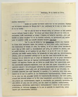 Carta mecanografiada de Gonzalo Izquierdo a Marcello [desconocido] con motivo de entregar un anál...