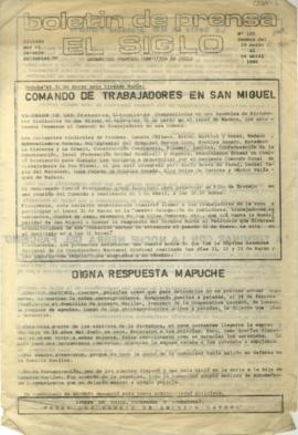 Boletín de prensa El Siglo perteneciente al órgano del Partido Comunista de Chile con información...