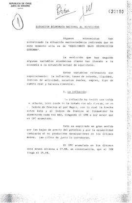 Situación macroeconómica nacional