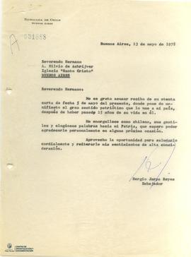 Cartas firmada de Sergio Onofre Jarpa a A. Silvio de Achrijver
