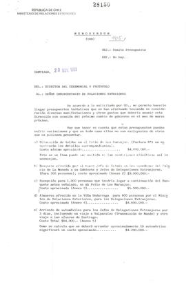 [Remite presupuesto tentativos para el subsecretario de relaciones exteriores]
