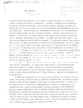 [Entrevista de James Whelan al General Matthei realizada en ex edificio Diego Portales]