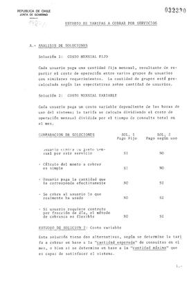 Estudio de tarifas a cobrar por servicios para un sistema de información