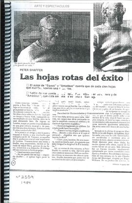 Peter Shaffer Las Hojas Rotas Del Éxito (desde Londres)